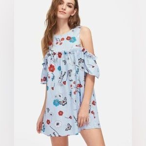 NWOT Summer Unbranded printed short dress with stylish sleeve pattern